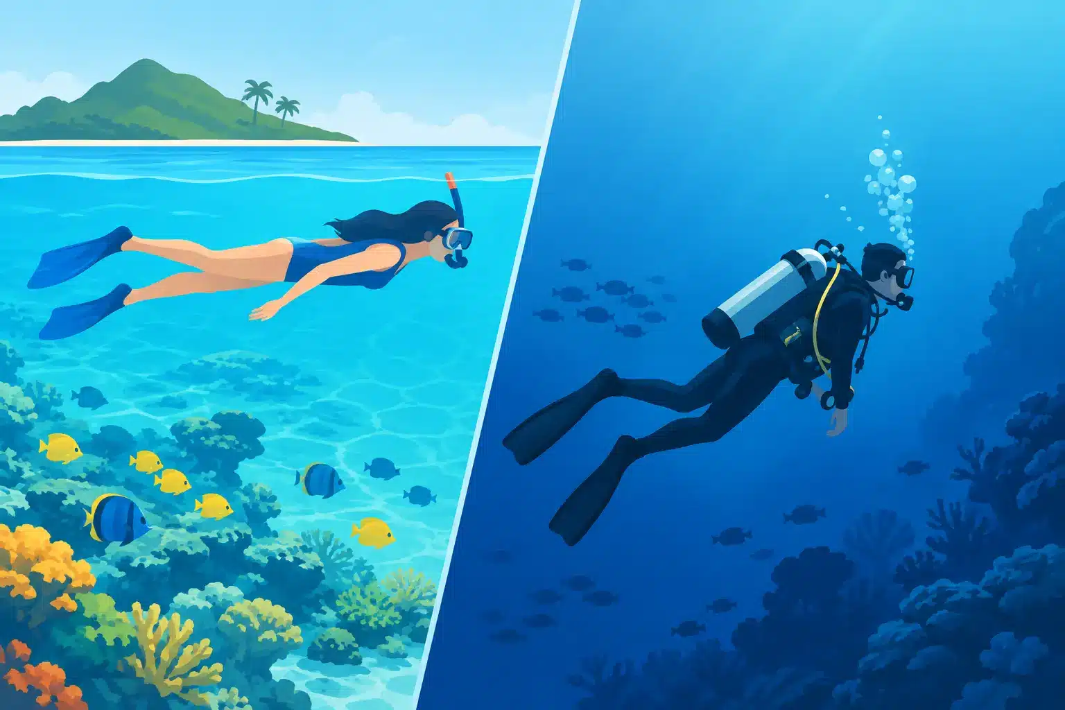 Snorkeling Versus Scuba Diving Trips Compared 1 Snorkeling Versus Scuba Diving Trips Compared